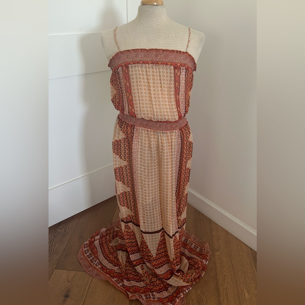 Joie orange maxi dress with pattern